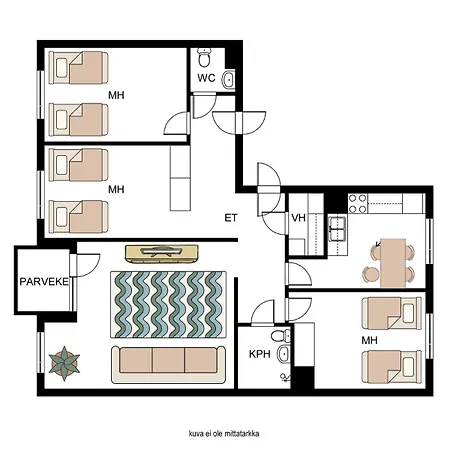Maentymetsae - 3 Bedroom, 2 Bathroom, Parking & Wifi Apartment